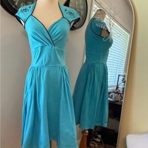 SOLD Elegant Blue Sleeveless Dress